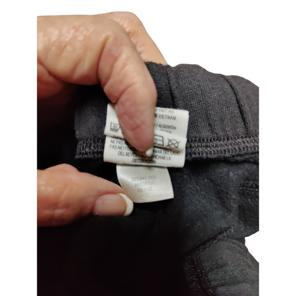 Pink Victoria Secret black sweat pants pull tie waist, light blue labeling - Picture 6 of 6